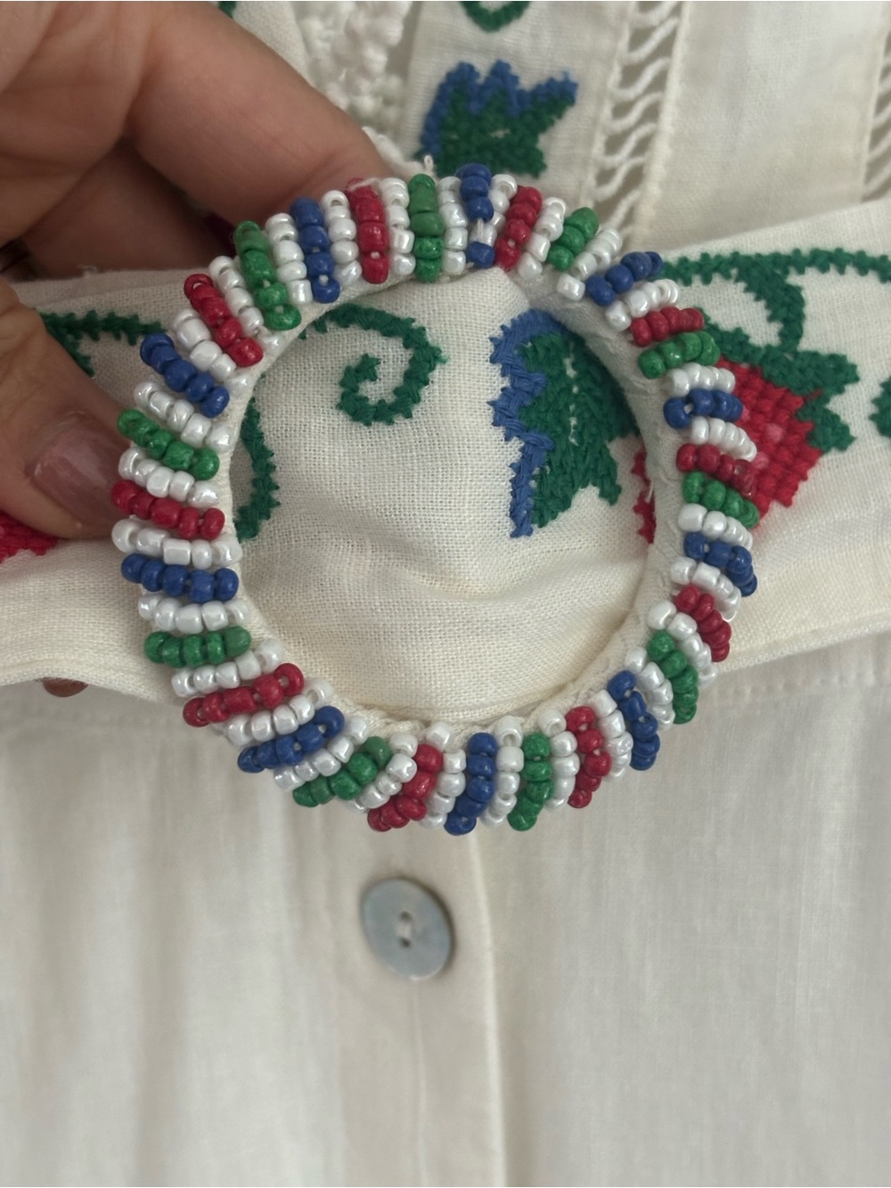 SOLD✨ Farm Rio Strawberry Toucan Cross Stitch Embroidered Romper✨ - Picture 2 of 6